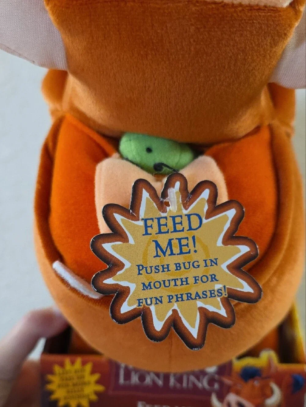 VTG 2002 Disney The Lion King Feed Me Pumbaa Talking Plush Toy Hasbro